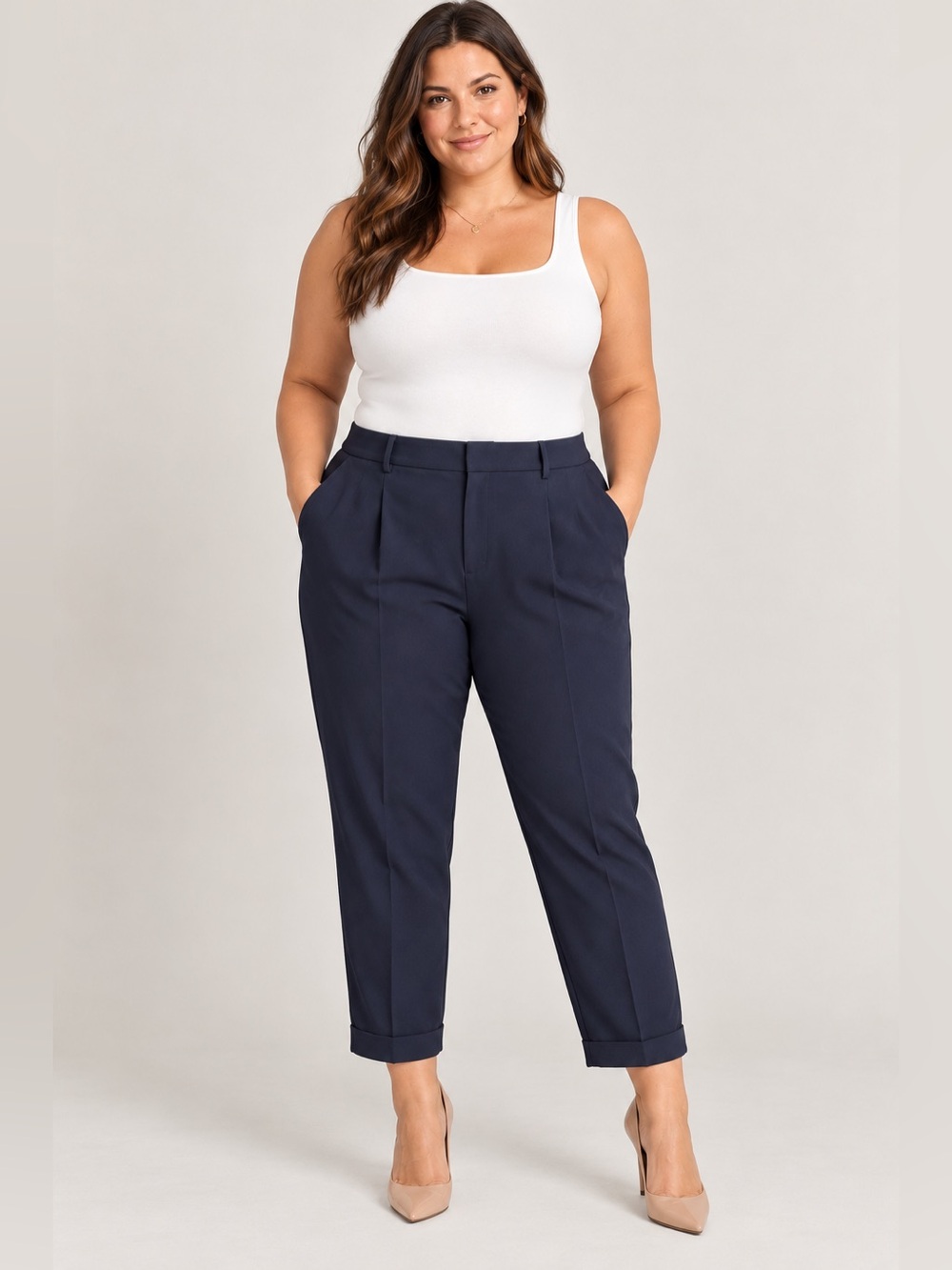Banana Republic Navy Tailored Cropped Trousers | Size 16
